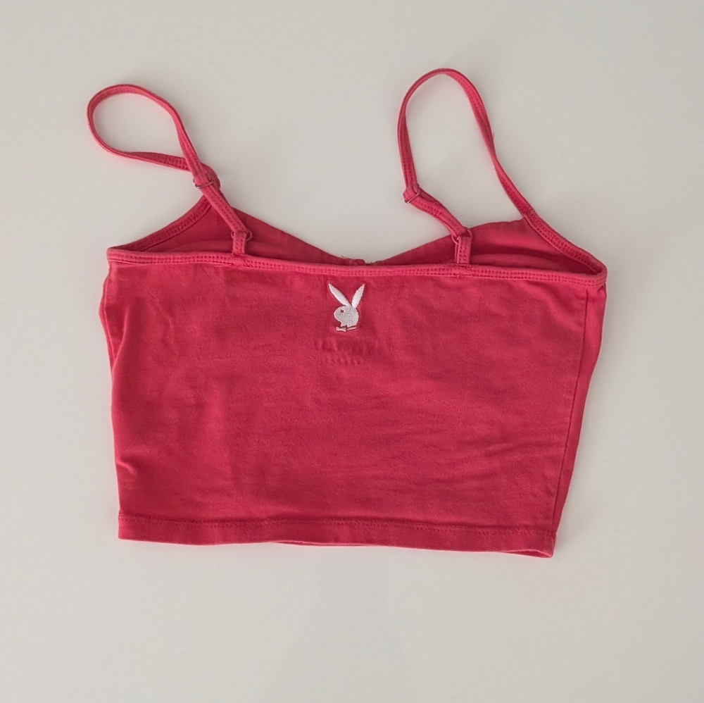 PacSun Pink Crop Top with Playboy Logo